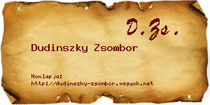 Dudinszky Zsombor névjegykártya